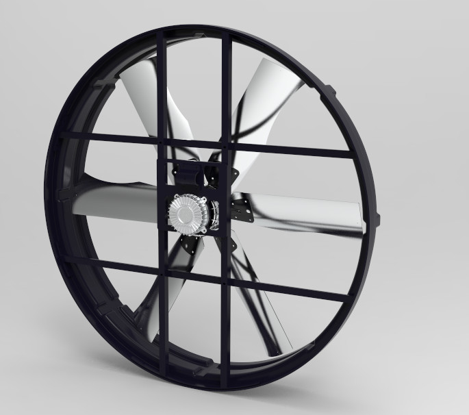 فن پنل صنعتی با راندمان بالا 3Φ 380 ولت 50 هرتز منبع تغذیه و حجم هوای برجسته 60 متر مکعب در ساعت