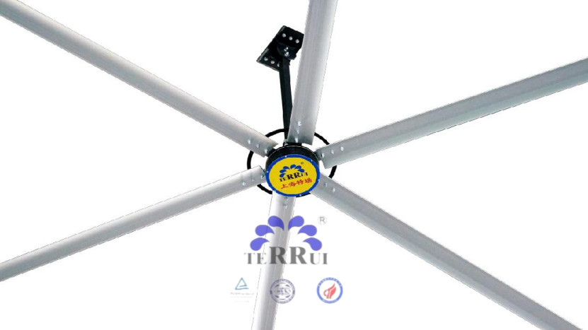 7300mm/24FT فن سقف صنعتی برای حجم بالای هوا/W 9.53m3/min در محیط های صنعتی